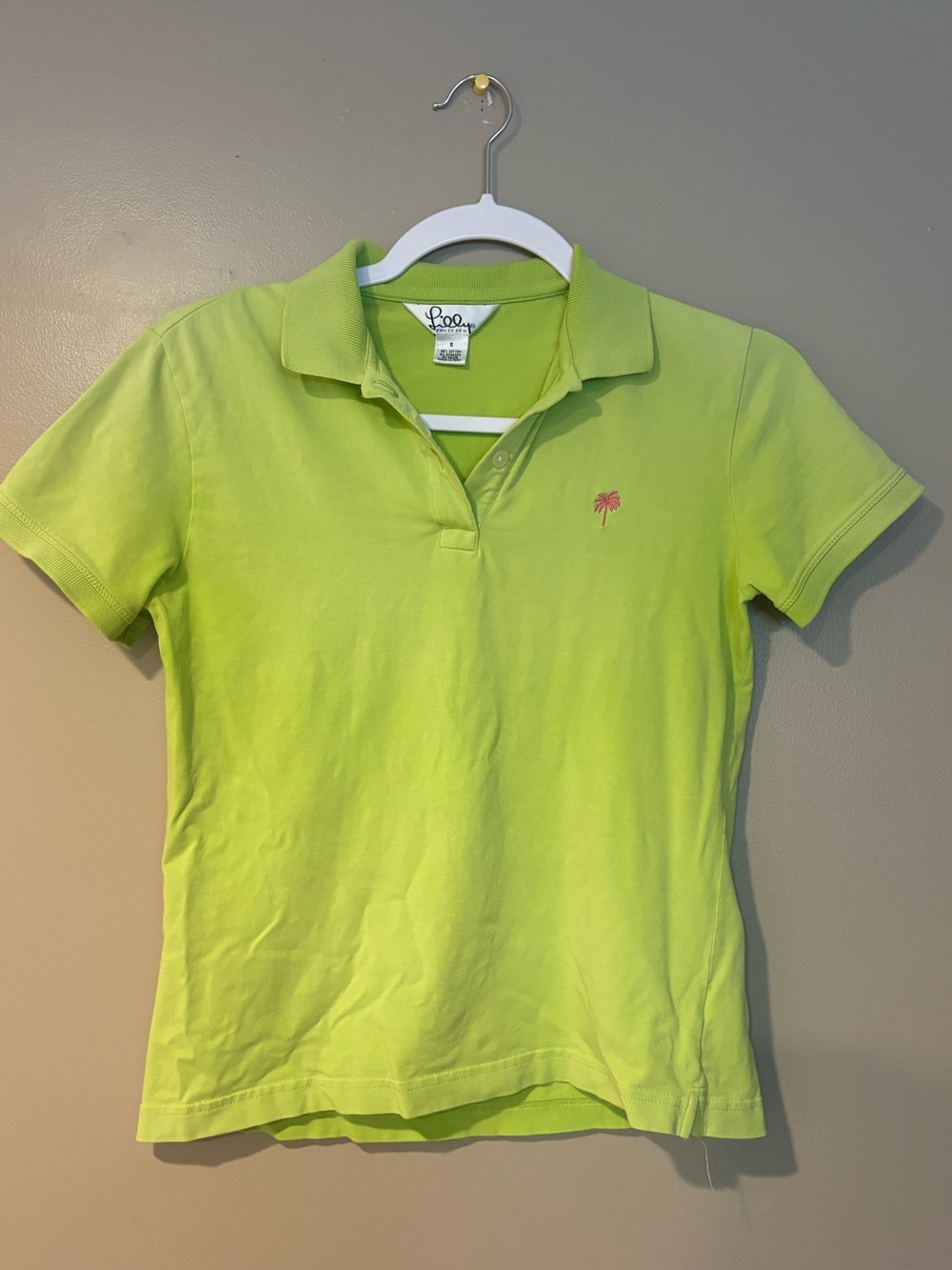 lilly pulitzer classic palm tree embroidered golf tennis summer polo tee